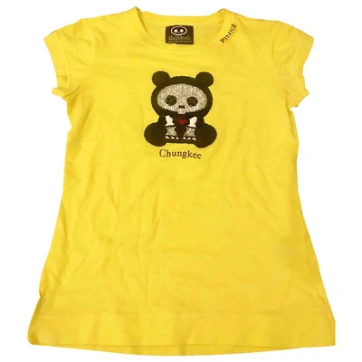 Pre-owned Pinko Yellow Cotton Top