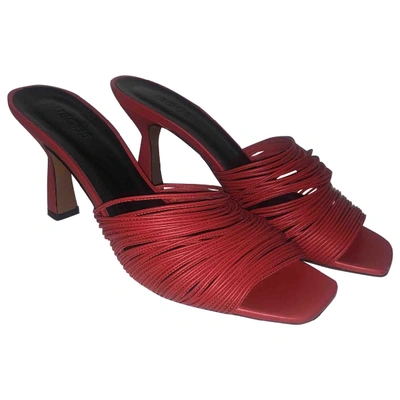 Pre-owned Neous Leather Mules In Red