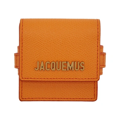 Jacquemus Le Sac Mini Textured-leather Bracelet Bag In Orange