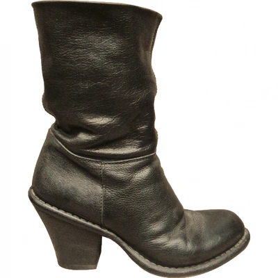 Pre-owned Fiorentini + Baker Leather Ankle Boots In Black