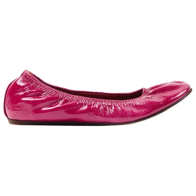 Pre-owned Lanvin Patent Leather Ballet Flats In Pink
