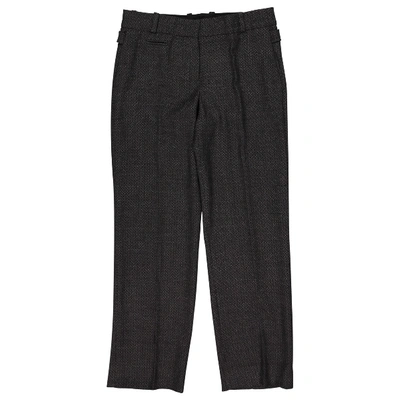 Pre-owned Chloé Wool Straight Trousers In Brown