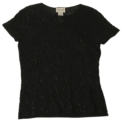 Pre-owned Oscar De La Renta Glitter T-shirt In Black