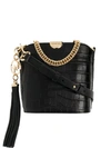 Michael Michael Kors Women's Extra-small Bea Croc-embossed Leather Bucket Bag In Black/gold