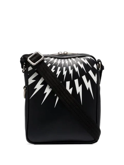 Neil Barrett Schultertasche Mit Blitz-print In Black