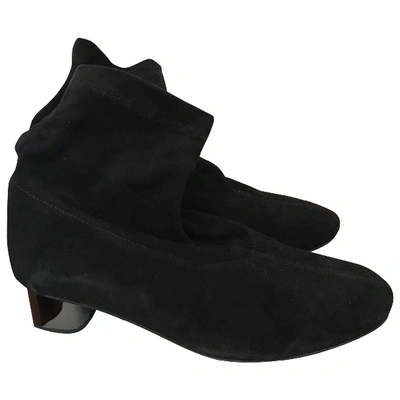 Pre-owned Robert Clergerie Ankle Boots In Black