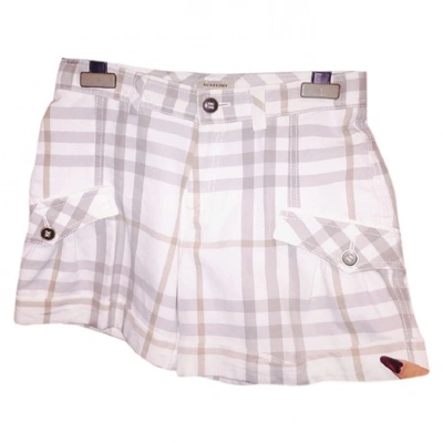 Pre-owned Burberry White Cotton Shorts