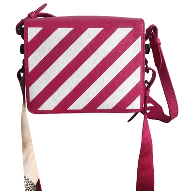 Pre-owned Off-white Binder Leather Crossbody Bag In Pink