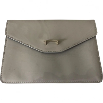 Pre-owned M2malletier Patent Leather Clutch Bag In Ecru