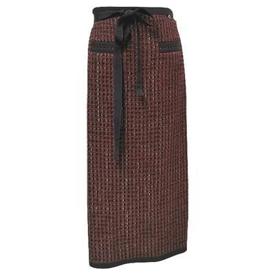 Pre-owned Chanel Wool Mid-length Skirt In Burgundy