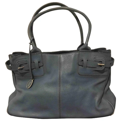 Pre-owned Tod's Leather Tote In Blue