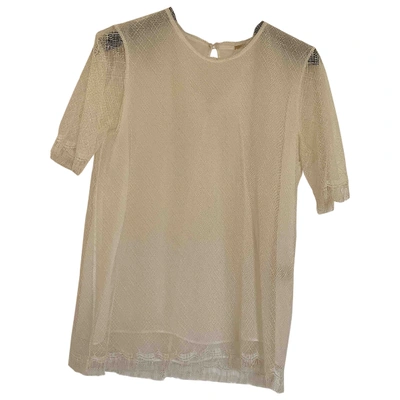 Pre-owned Adam Lippes Ecru Cotton Top