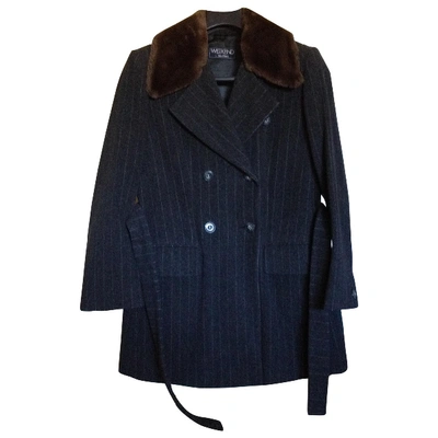 Pre-owned Max Mara Wool Coat In Anthracite