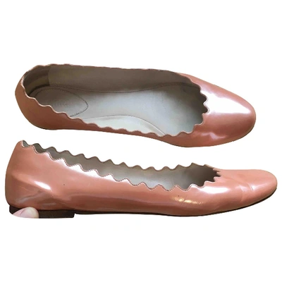 Pre-owned Chloé Lauren Pink Patent Leather Ballet Flats