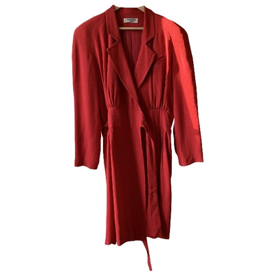 Pre-owned Azzaro Wool Dress In Red