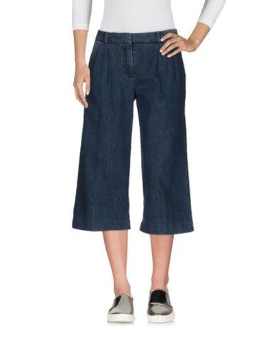 Michael Michael Kors Denim Capris In Blue