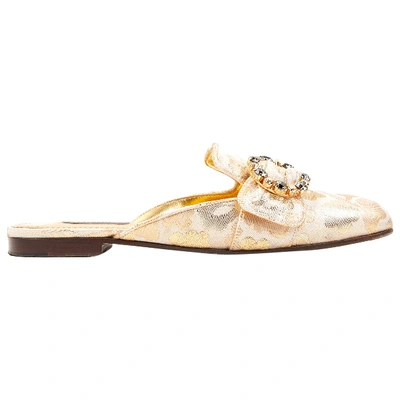 Pre-owned Dolce & Gabbana Gold Cloth Mules & Clogs