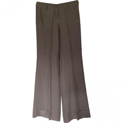 Pre-owned P.a.r.o.s.h Silk Large Pants In Khaki