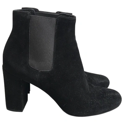 Pre-owned Saint Laurent Loulou Ankle Boots In Black