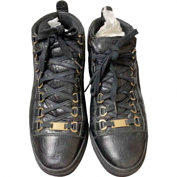 black patent leather trainers