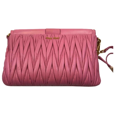 Pre-owned Miu Miu Leather Crossbody Bag In Pink