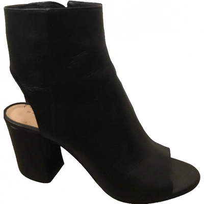 Pre-owned Barbara Bui Leather Open Toe Boots In Black