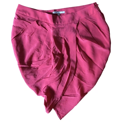 Pre-owned Maje Silk Mini Skirt In Pink
