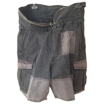 Pre-owned Isabel Marant Black Cotton Shorts In Grey