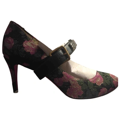 Pre-owned Gucci Sylvie Cloth Heels In Pink