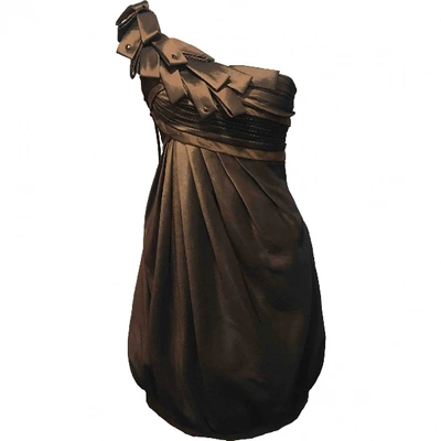 Pre-owned Guy Laroche Mini Dress In Brown