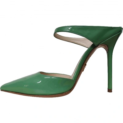 Pre-owned Prada Patent Leather Heels In Green