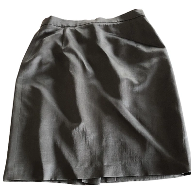 Pre-owned Cerruti 1881 Silk Mid-length Skirt In Khaki