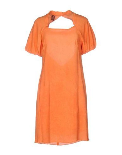 Dondup Short Dresses In Orange