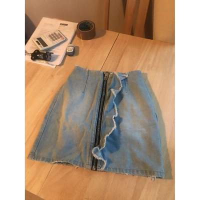 Pre-owned Msgm Mini Skirt In Blue