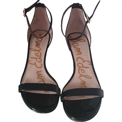 Pre-owned Sam Edelman Patent Leather Sandals In Black
