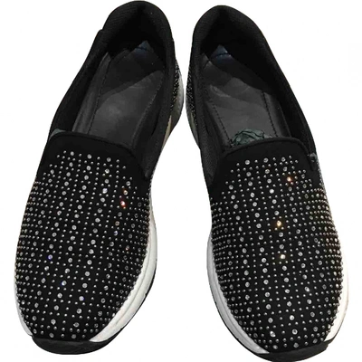 Pre-owned Church's Glitter Trainers In Black