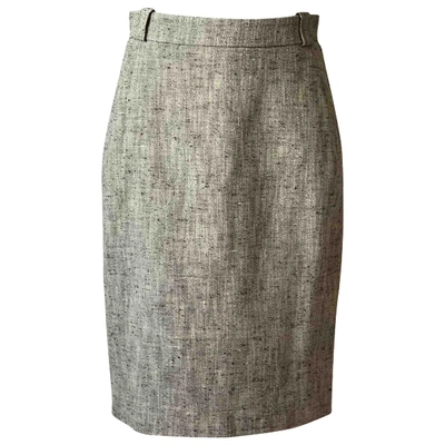 Pre-owned Max Mara Silk Mid-length Skirt In Grey