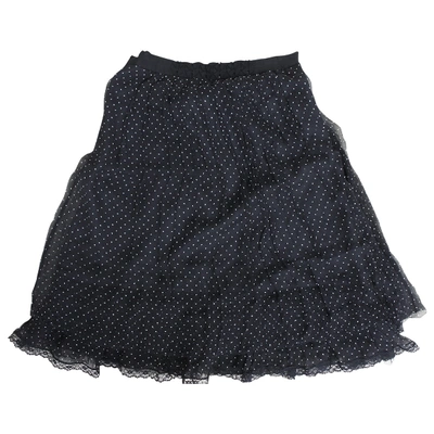 Pre-owned Marella Silk Mid-length Skirt In Black