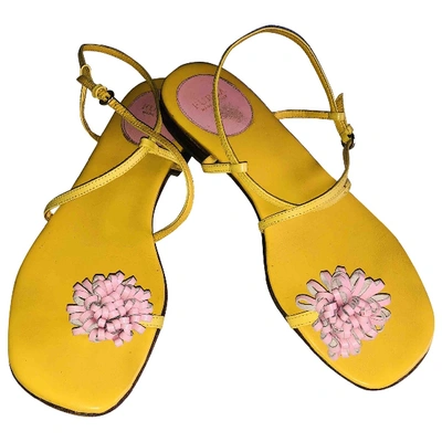Pre-owned Furla Leather Sandals In Yellow