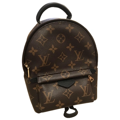 Pre-owned Louis Vuitton Palm Springs Cloth Backpack In Brown