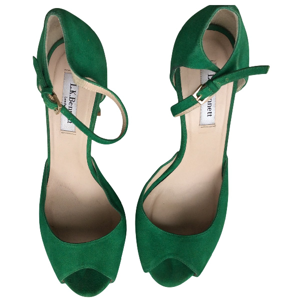 Pre-owned Lk Bennett Green Suede Heels | ModeSens