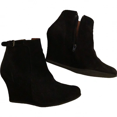 Pre-owned Lanvin Ankle Boots In Black