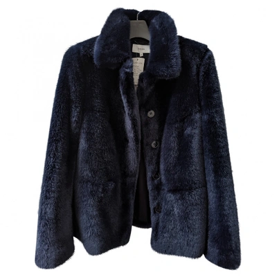 Pre-owned Reiss Faux Fur Coat In Blue