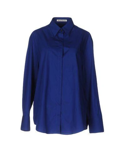 Acne Studios Solid Color Shirts & Blouses In Blue