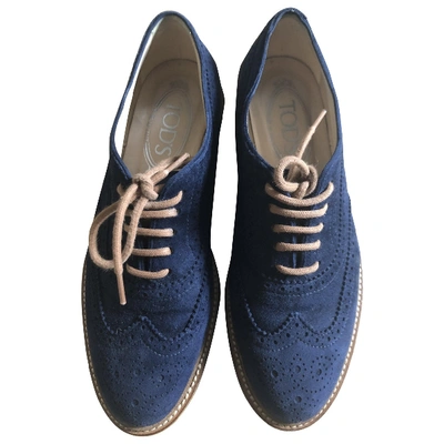 Pre-owned Tod's Lace Ups In Blue