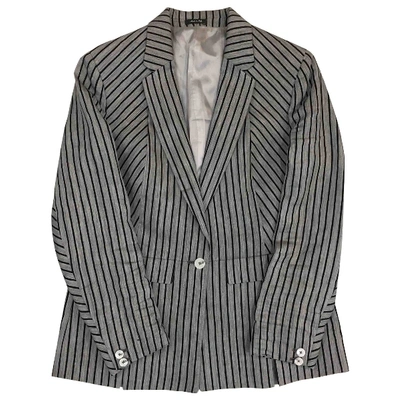 Pre-owned Paul Smith Linen Cardi Coat In Grey