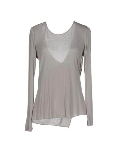 Enza Costa T-shirts In Light Grey