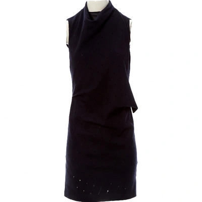 Pre-owned Calvin Klein Wool Mid-length Dress In Black