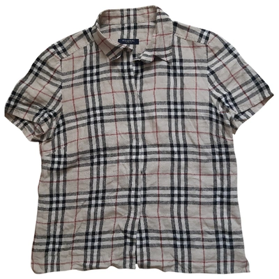 Pre-owned Burberry Linen Shirt In Brown