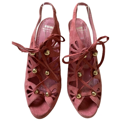 Pre-owned Moschino Leather Sandals In Pink